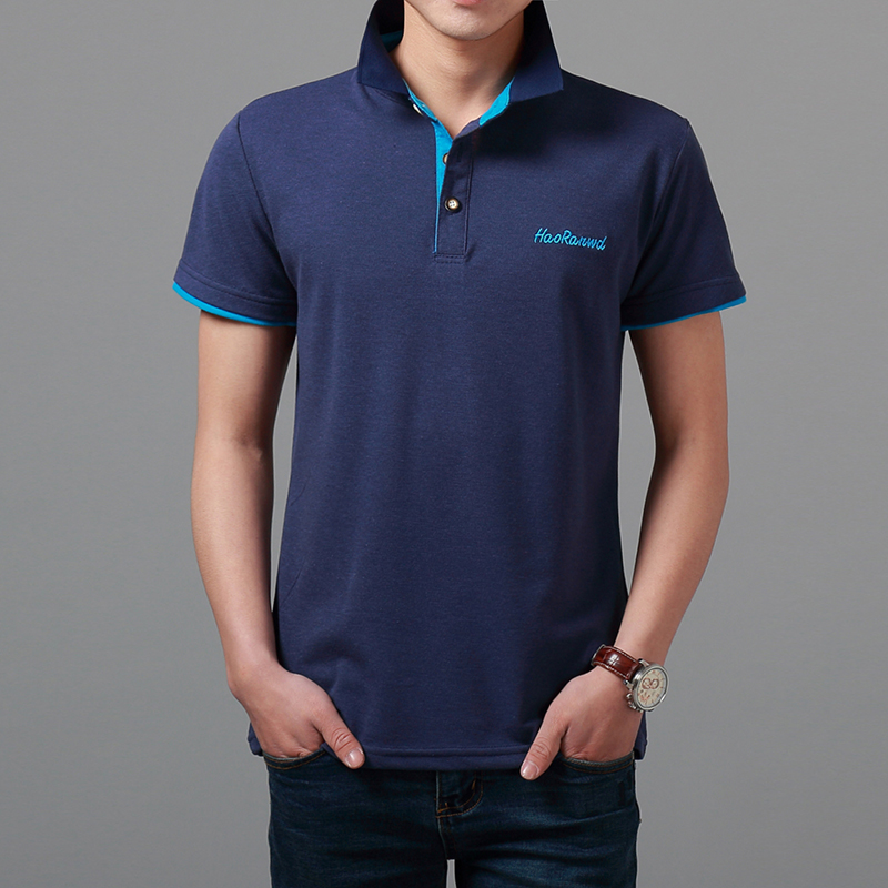 ngắn tay rắn màu POLO áo vạt áo cổ áo T-shirt nam 2020 nam giới lãnh đạo phù hợp với cơ thể giải trí kinh doanh mùa hè