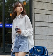 Topshirt bên ngoài áo chống nắng mặc áo sơ mi nữ khi nghỉ ngơi cuốn sách mùa hè 10202 hiển thị mỏng phiên bản lỏng lẻo Hàn Quốc