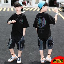 Korean childrens dress boys summer suit 2022 new childrens Korean boys clothes in the two - piece set of short - sleeve childrens jacket