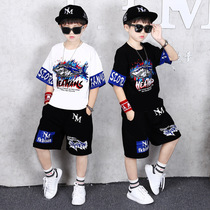 South Korean boys summer sleeve suit in the air of large childrens sports suit 2021 boy two suit suit