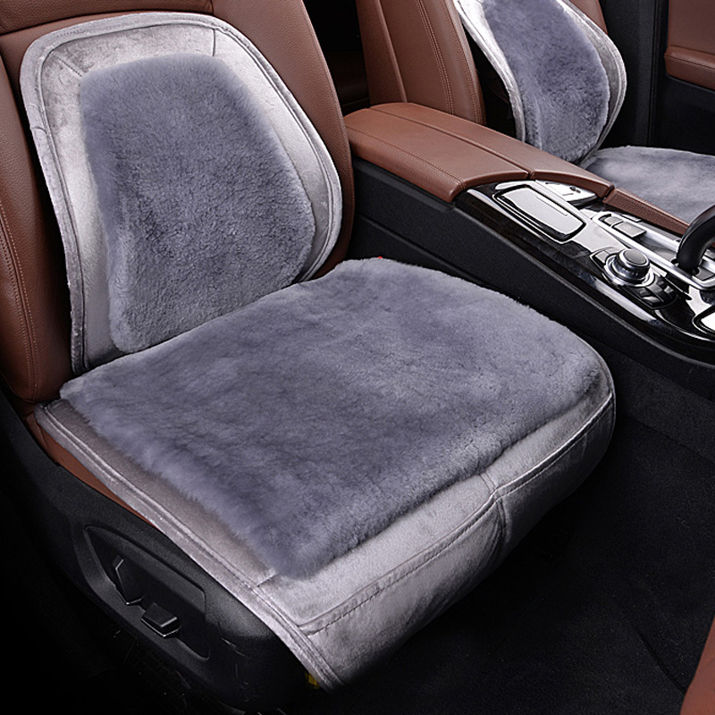 Winter Australian pure wool car seat cushion fur one piece seat cushion square mat three-piece set sheep shears short hair mat