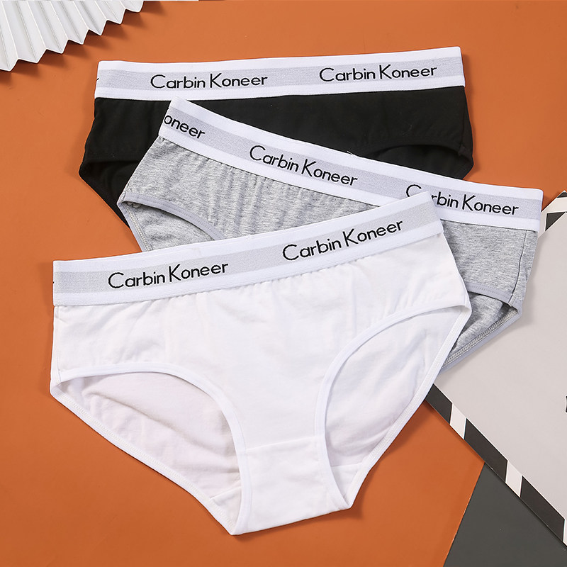 3 pieces of ladies les handsome T pure cotton tide brand large size wide-brimmed mid-waist neutral four-corner triangle boxer t breathable underwear