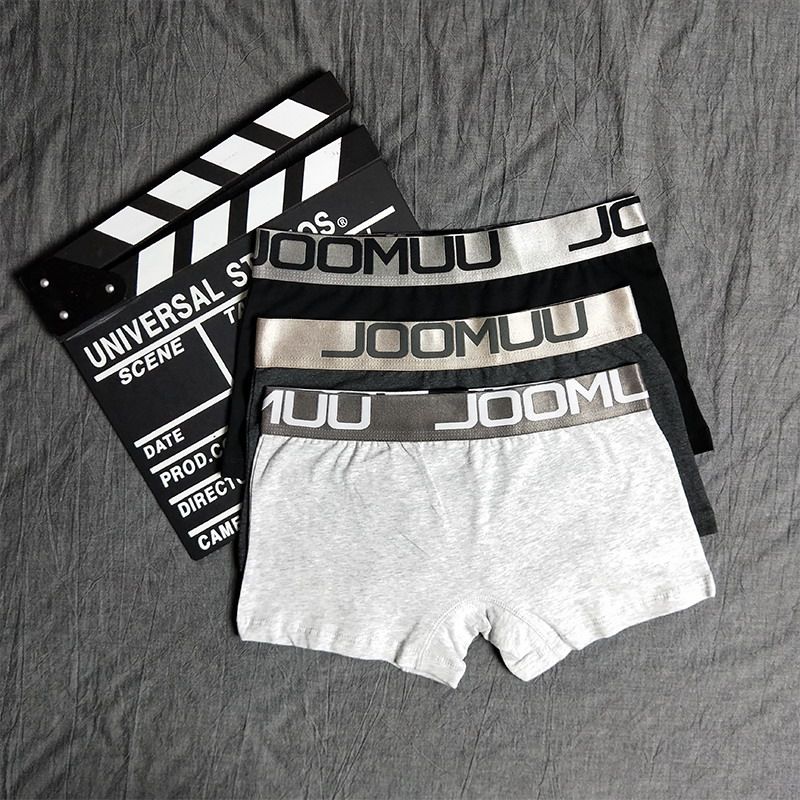 Two les handsome T pure cotton solid color wide-brimmed breathable student large size unisex four-corner boxer women's panties