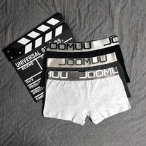 Two Les handsome T pure cotton wide-edge breathable students large-yard neutral quad horn lady underwear