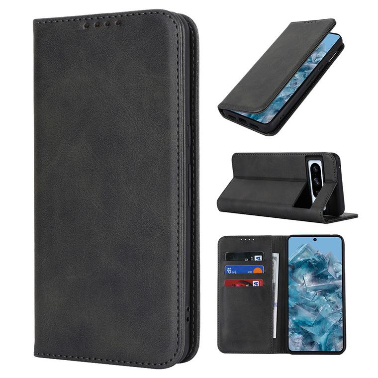8, 8 Pro Leather Magnetic Wallets Folio Flip Synthetic Leather Card Holder Wallets Business Kickstand Folding Stand Google