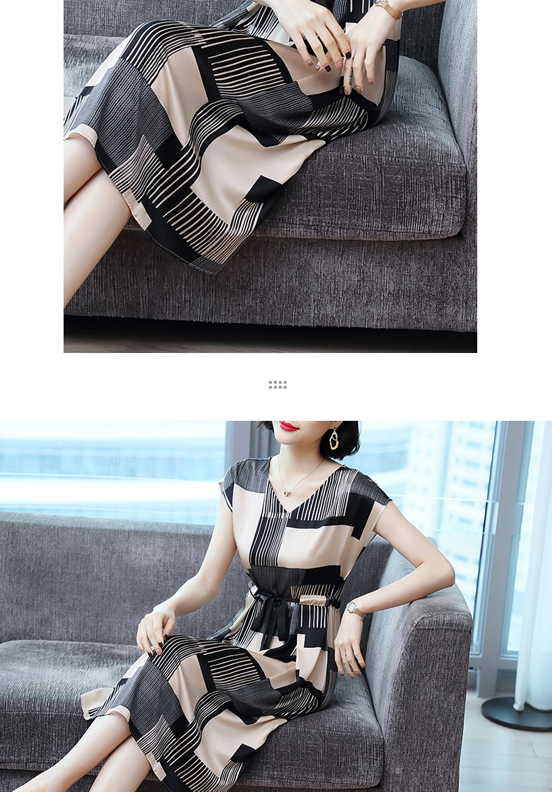 Váy lụa 2019 mùa hè mới của phụ nữ tay dài ngắn Kiểu dáng thời trang váy lụa dài - Váy eo cao các mẫu váy hạ eo đẹp	