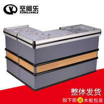 Supermarket cashier Chain convenience stainless steel counter bar counter Shopping mall corner store special front desk cabinet