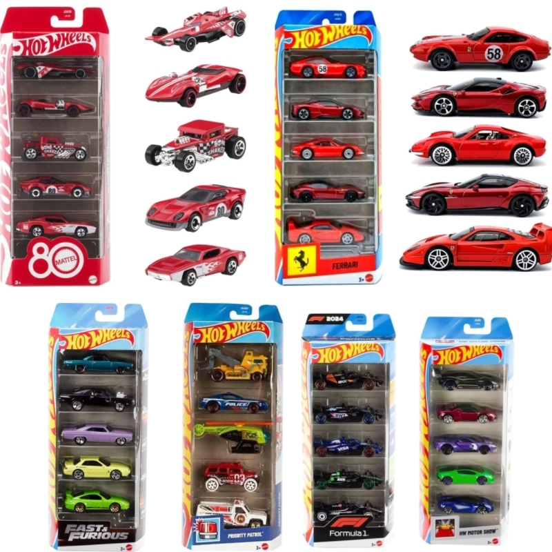 Hot Wheels Hot Little Sports Car Alloy Model 5-Car Set Lambo Fast and Furious Children's Car Toy