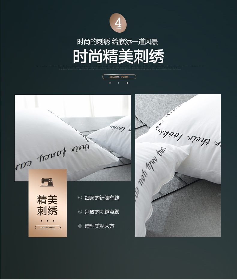 bộ đồ giường bông trắng chiều bông satin khách sạn gối với sinh viên nhớ gối Độc thân - Gối gối văn phòng