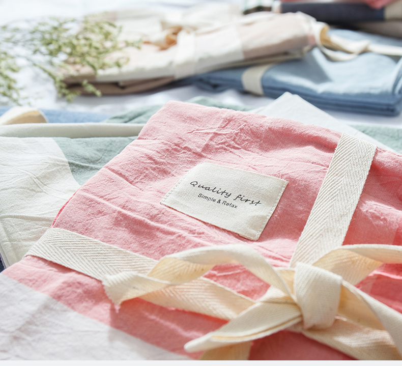 Sản phẩm tốt giặt bông vỏ gối cotton màu rắn lưới gối bông đơn giản 48 * 74cm gối trúc điều hòa