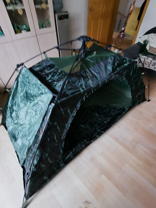 2*1 Single-Person Automatic Pole Tent, Tiger Stripe Outdoor Camping Gear, Rainproof Travel Oxford Cloth Canopy 2*1 Single-Person Automatic Pole Tent, Tiger Stripe Outdoor Camping Gear, Rainproof Travel Oxford Cloth Canopy