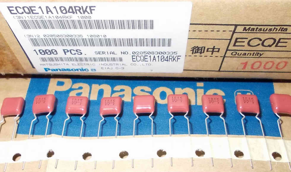 Japanese ECQE1A104 Panasonic Film Capacitor 104K 125V~ 0.1UF125VAC