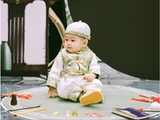 Платье, детская зеленая демисезонная осенняя одежда для мальчика для мальчиков, китайский стиль, подарок на день рождения