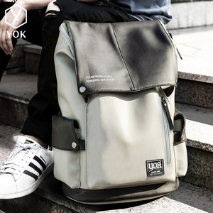 yok双肩包男士背包男潮牌休闲韩版时尚潮流旅行包电脑大学生书包