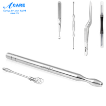 acare tweezers ear spoon clip screw adult household ear digger digging ear spoon tool stainless steel set