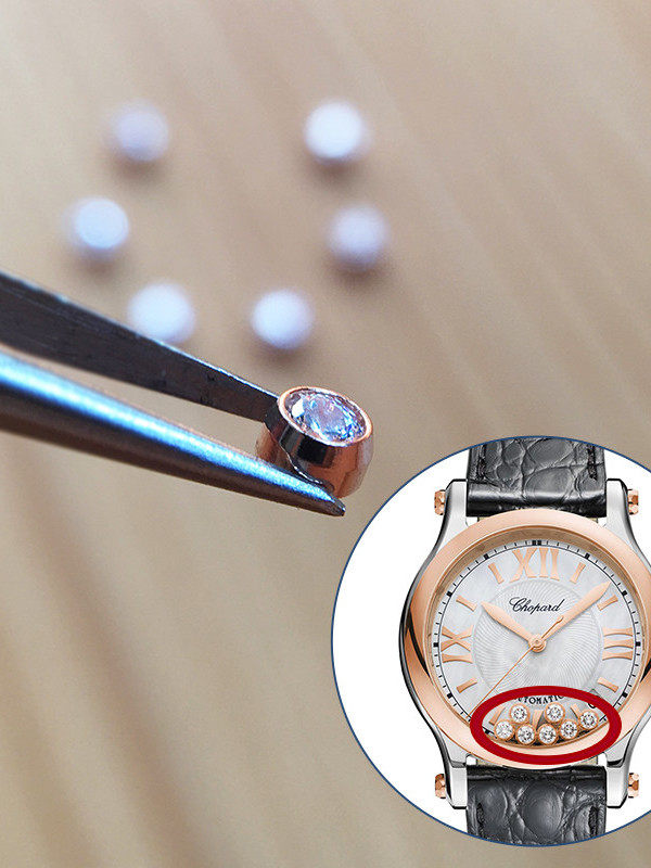 Watch Dial with Sliding Diamonds, Movable Decorative Diamonds Suitable for Chopard Happy Diamonds Watch