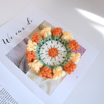 Finished multi-color gradient lily of the valley flower coaster creative diy wool woven wind chime flower coaster heat insulation plate anti-slip