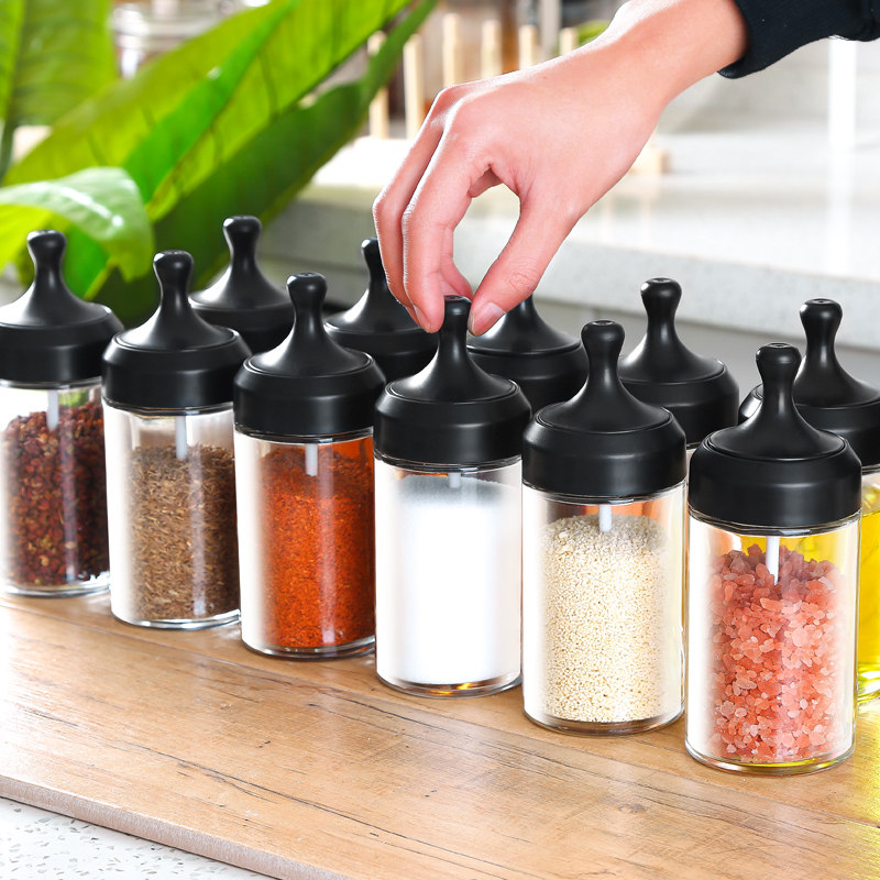 厨房调料盒调味罐盐罐玻璃罐子油瓶家用调味料盒调料瓶收纳盒套装