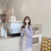 Maruko nhỏ Hàn Quốc mua Sweet yêu2020,5 tháng hè nữ yêu màu tím lỏng đan - Cardigan
