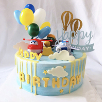 Baking decoration Baby birthday Childrens Day Plane set decoration toy Peter Pan plug-in party dessert dress-up