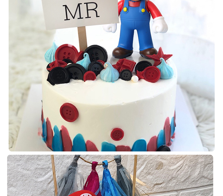 Trang trí bánh quảng cáo Mario Hoạt hình trò chơi Mary Bức tượng trang trí Lễ hội sinh nhật Baking Dress Up Đạo cụ - Trang trí nội thất dcor phòng ngủ vintage