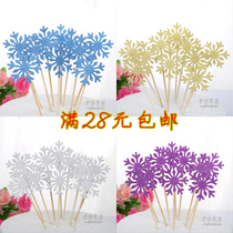  Aisha Anna frozen snowflake toothpick baby birthday cake decoration baking materials Aisha set