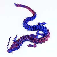 Фэнтези красный и синий китайский дракон 45 см Бесплатная борода дракона