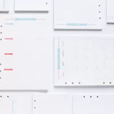A5A6 loose-leaf 6-hole inner core hand book notebook replacement six-hole inner page paper Grid Week plan monthly plan