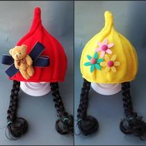 Wig hat One-year-old female baby half-year-old 12 months 2-4 years old princess 6 autumn and winter models two-year-old protect the forehead for three months