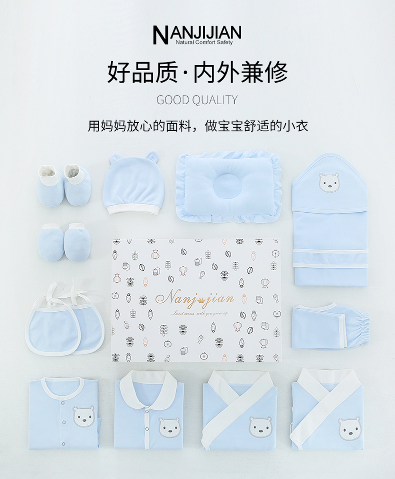 Bộ quần áo trẻ sơ sinh bằng vải cotton cho bé sơ sinh 0-3 tháng 6 - Bộ quà tặng em bé set hộp quà tặng quần áo sơ sinh cao cấp