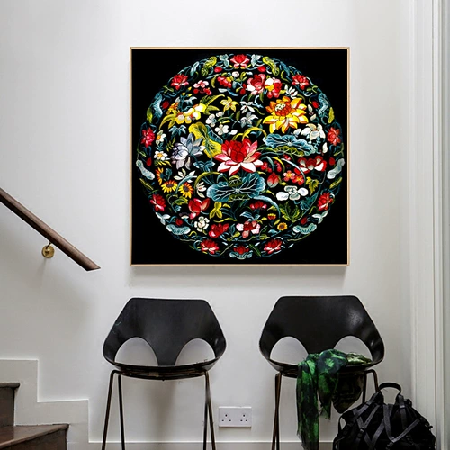 Вышивка крестиком лотоса, серия цветов, вышивка нитками, новая полная вышивка, маленький круглый кулон, маленький свежий натуральный стиль, маленький