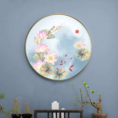 Лотос девять рыб вышивка крестиком вышивка ручной работы 2020 новый стиль вышивка большая атмосфера гостиной простой и современный