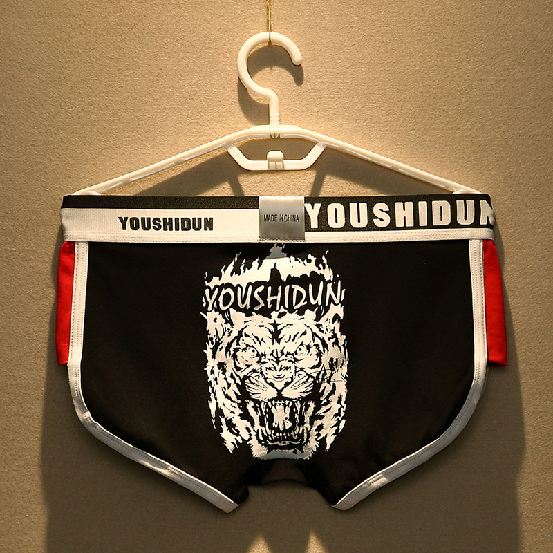 2 pairs of men's briefs boxer trousers cotton summer air permeable thin sports bottom shorts trendy quadrangle shorts head