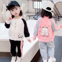 Net Red Girl Suit Fall Full Cotton 3 Year Old Female Baby Boy Spring Autumn Clothing 1 Childrens Clothing Sport Two Suits