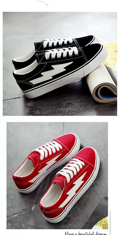 Mùa xuân 2019 mới giày vải nữ phiên bản Hàn Quốc của sinh viên hoang dã giải trí Harajuku ulzzang giày đế bằng