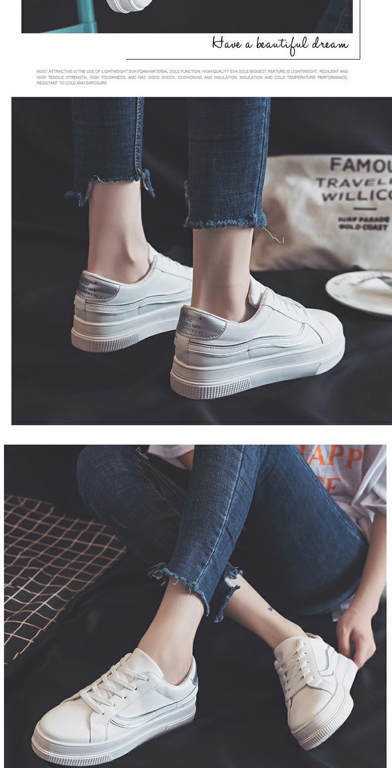 Giày mùa thu 2018 mới giày nữ màu trắng phiên bản Hàn Quốc của sinh viên hoang dã giày sneaker nữ hot trend 2021