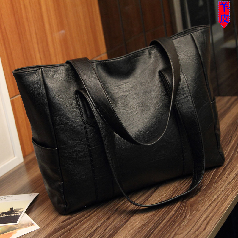 Hong Kong Style Women's Bag 2026 New Trendy Soft Leather Tote Bag Large Capacity Bag Laptop Bag Handbag