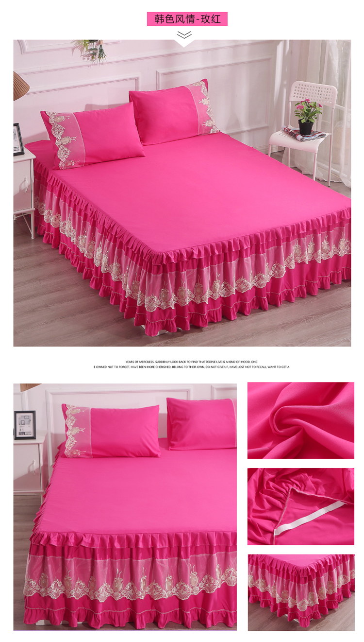 2018 váy ngủ mới trong một mảnh 1.8m * 2.0m 1,5m Hàn Quốc ren bedspread Simmons nắp bảo vệ nhóm trượt - Váy Petti drap giường có viền