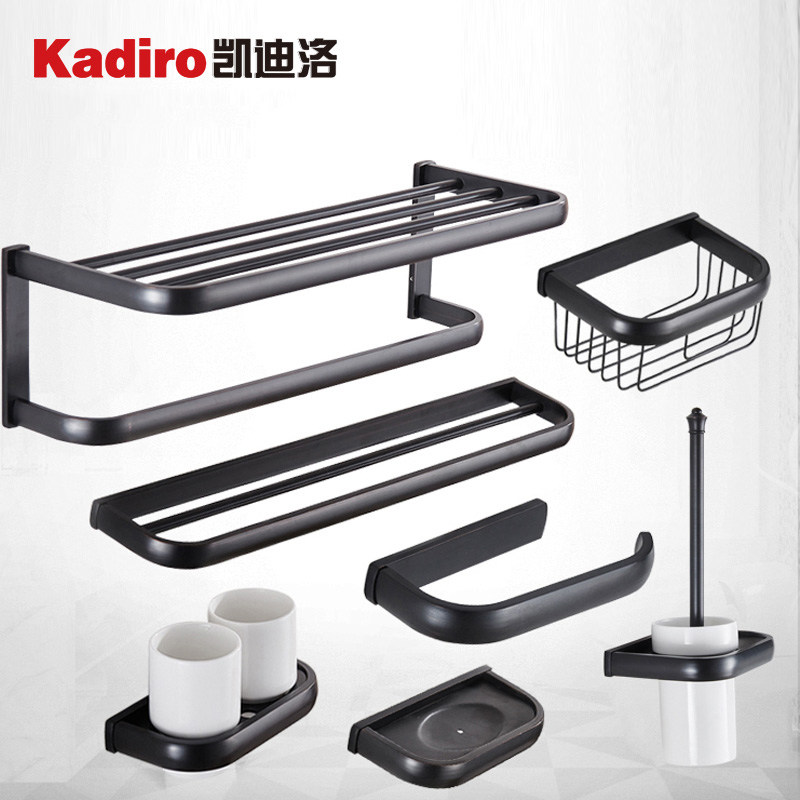 Kediro towel rack Full copper bath towel rack Powder room shelf rod bathroom bathroom hardware pendant set 2 layers