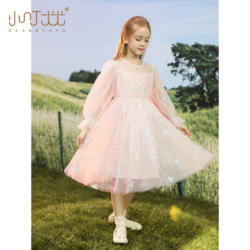 Princess Dress Girl 2023 Spring and Autumn New stylish Ocean Superior Children's Dress in a Large Children's Wears Dress