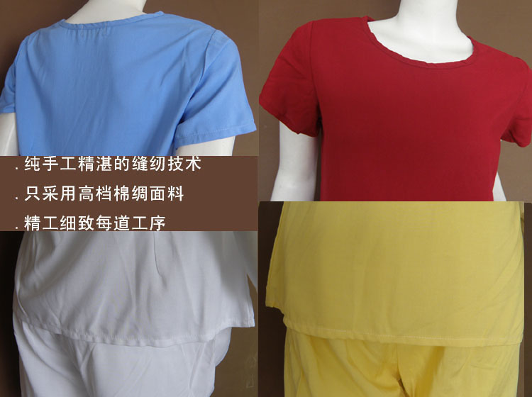 Tốt màu rắn cotton lụa ngắn tay quần short phù hợp với bông lụa đồ ngủ phụ nữ mùa hè buổi sáng đào tạo giản dị và thoải mái của phụ nữ quần áo