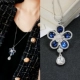 Темно -синий A2 Blue Crystal Flower#8
