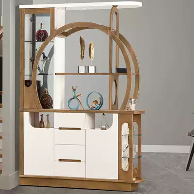 Nordic modern living room solid wood partition cabinet wine cabinet double-sided shoe cabinet dining hall entrance cabinet entrance shoe cabinet