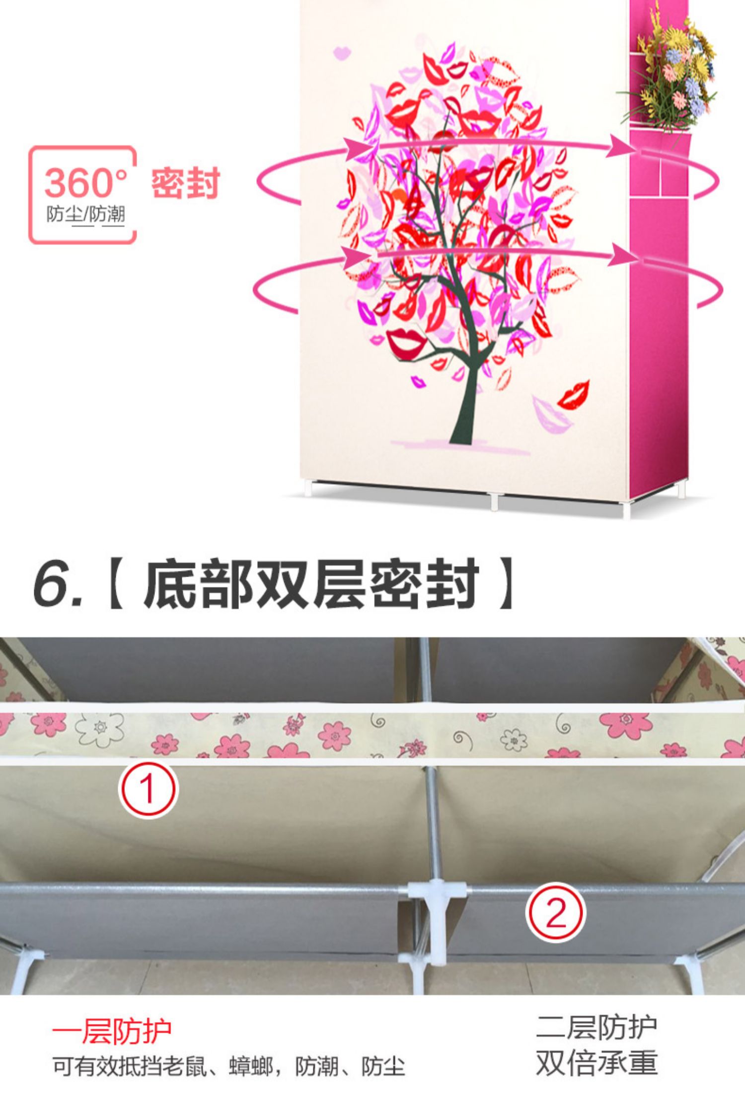 Đơn giản vải tủ quần áo dày nghệ thuật vải không dệt ống bụi thép phần dây kéo tủ lắp ráp nhựa Kinh tế - Buồng mẫu tủ giầy đẹp