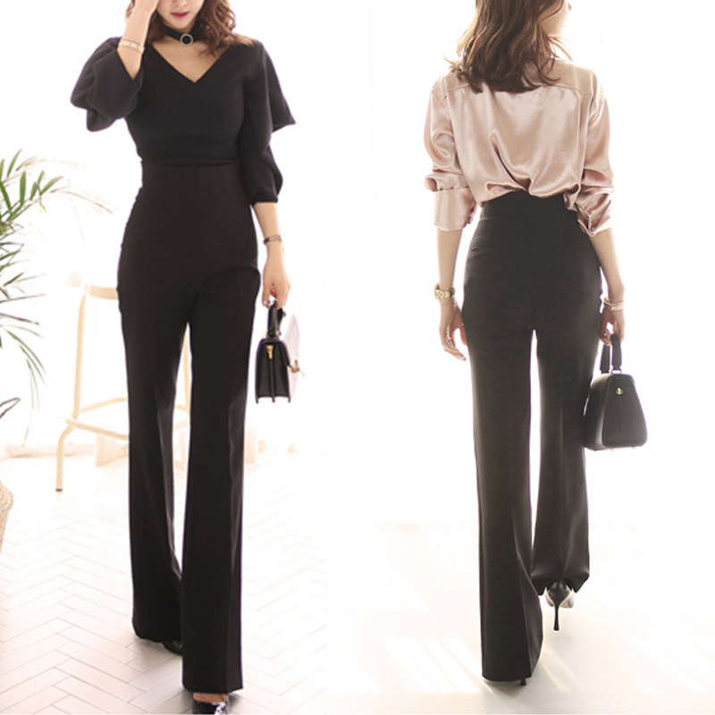 Female Western Dress Pants Broadlegged Trousers 2022 Spring new Korean version Slim Fit Slim High Waist Pants Temperament Professional Positive Dress Pants