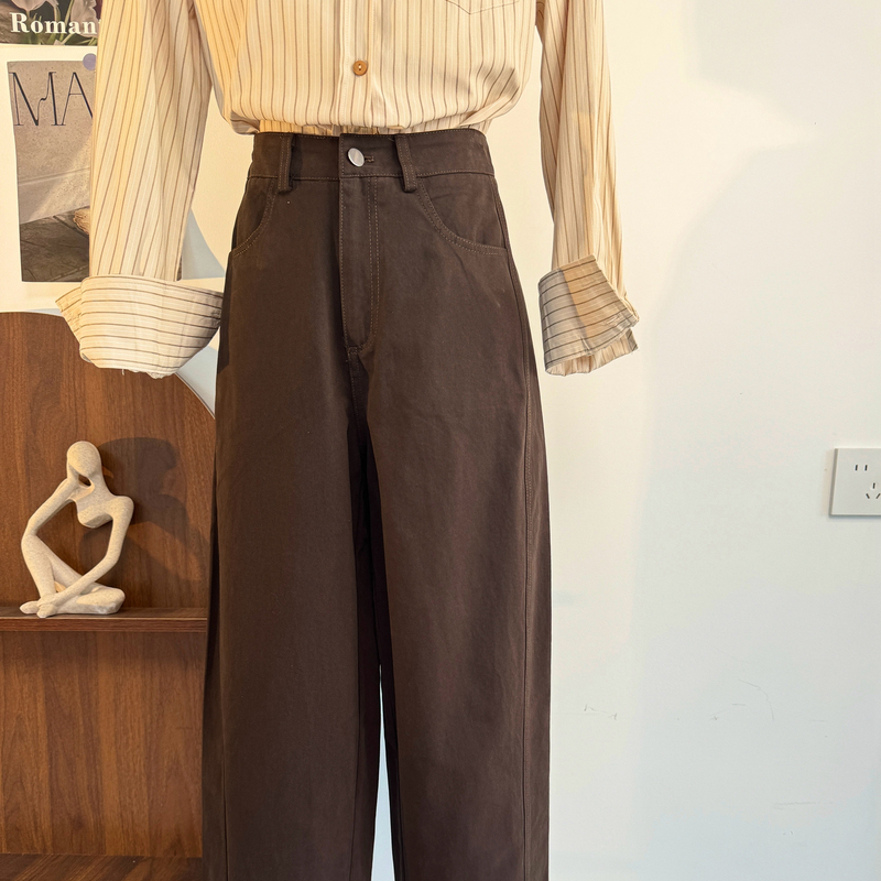 Melard Coffee-Colored Cropped Pants Banana Harem Sickle Pants Women's Spring and Autumn New Casual Petite Carrot Pants Melard Coffee-Colored Cropped Pants Banana Harem Sickle Pants Women's Spring and Autumn New Casual Petite Carrot Pants