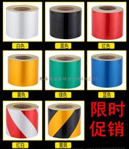 Reflective warning tape 10cm yellow and black traffic road reflective strip warning tape Reflective film ground identification sticker