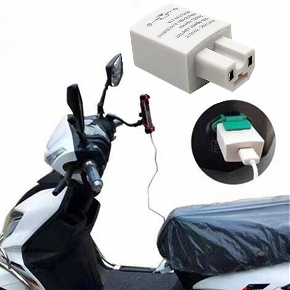 Electric mobile phone charger fast charging bottle car on board USB2A charger converter 48V60V72V universal