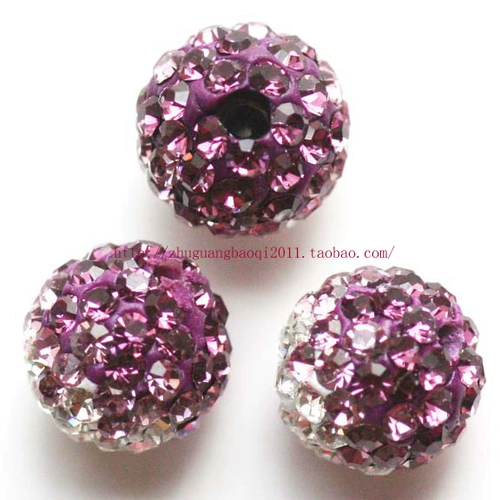 DIY Материал Ювелирные изделия Sanzhu Чешский цвет бурные шарики, шарики из хрустального бурового, круглый градиент пурпурная одиночная установка