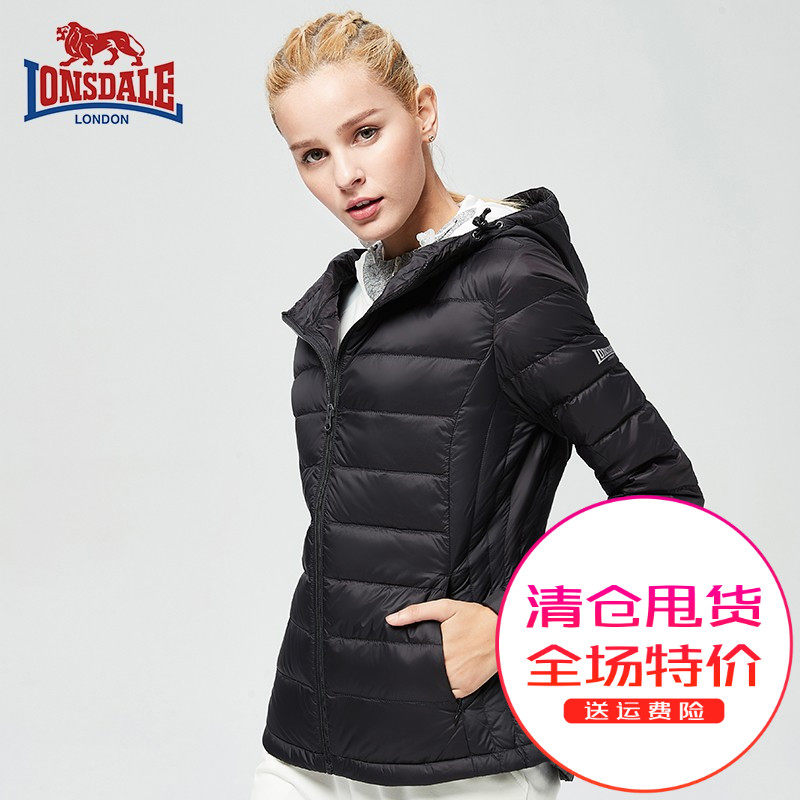 LONSDALE new ladies lightweight down jacket light windproof hooded slim fit warm jacket